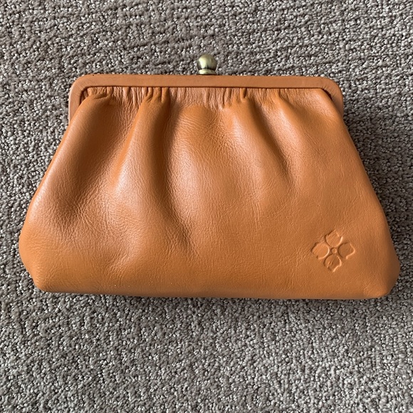 Patricia Nash Ealing Cognac Floral Tooled Leather Clutch Crossbody Bag Like New - Picture 2 of 9